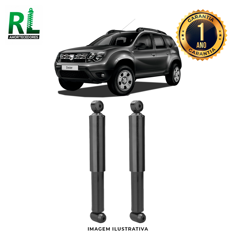 Amortecedor Traseiro Duster 2011 a 2018, Remanufaturado O Par